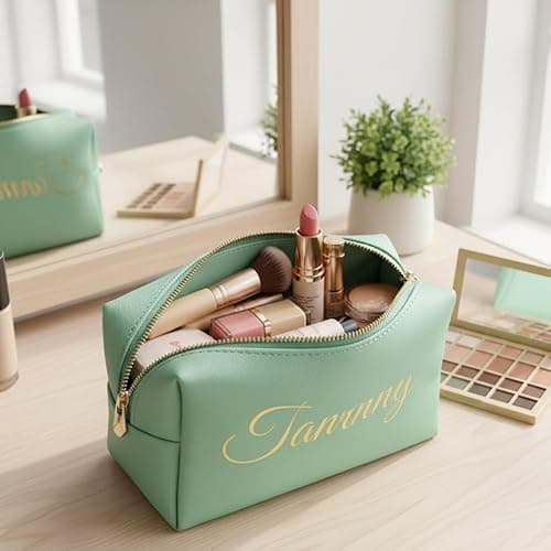 NYLGOXITK Customized signature cosmetic bags, wedding bride cosmetic bags, bridesmaid gifts, suitable for weddings, gifts, travel cosmetic bag customized gift boxes - Thumbnail 5