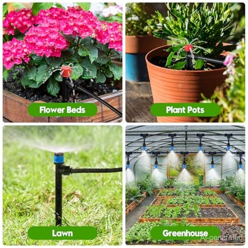 240FT Drip Irrigation System Kit Quick-Connect, Automatic Garden Watering System for Raised Garden Beds, Greenhouse, Yard, Lawn, Plant with 1/2 inch Hose 1/4 inch Distribution Tubing and Accessories - Thumbnail 6