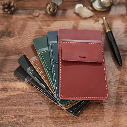 GDCELPA Leather Pen Holder Pocket Protector for Men Shirt Heavy Duty Fountain Pen Organizer Clip Pencil Bag Sleeve(Coffee) - Thumbnail 2