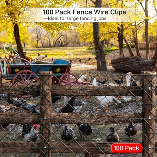 DfuGift [with 100 Screws] 100 Pack Stainless Steel Wire Fence Clips, Heavy Duty Fencing Mounting Fasteners for 12-16 Gauge Welded Wire, Rust-Resistant Clips for Wood, Metal or Vinyl Posts - Thumbnail 6