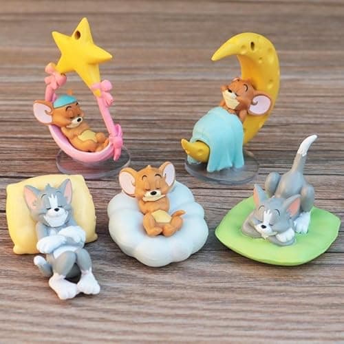 AYWVRBST 5 Pcs Decoration Ornaments, Christmas Decoration, Car Door Ornaments, Sleeping Cats and Mice, Cute and Interesting Gifts, Travel Decompression (5 Pcs Decoration Ornaments) - Thumbnail 5