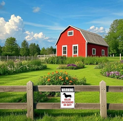 Carastora Dachshund Security Warning Sign – 8x12 Inch Vintage Metal Tin Sign, Dog Patrolled Property Decor for Home, Yard, Gate, Garage, Bar, or Fence Rustic Wall Decor - Thumbnail 4