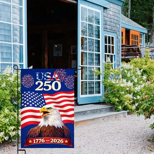 USA 250 Anniversary Garden Flag, Patriotic American Eagle Flag 12x18 Double Sided, 1776–2026 Independence Day Outdoor Yard Lawn Decor - Thumbnail 4