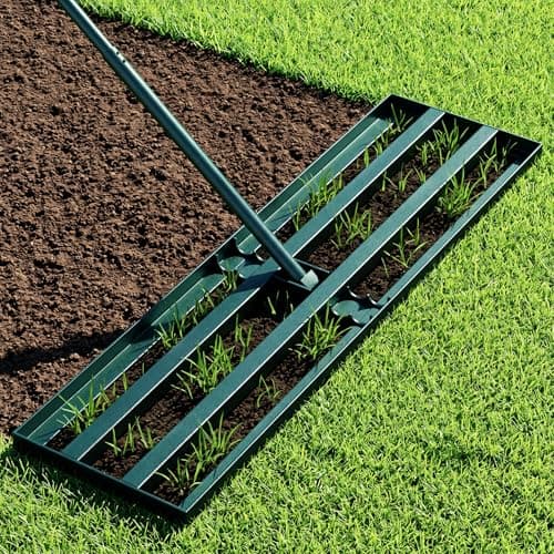 Stainless Steel Lawn Leveling Rake with 70" Adjustable Long Handle – 30"×10" Lawn Leveler for Yard & Garden Soil Leveling, Heavy Duty Top Dressing Rake for Lawn Repair, Landscaping & Grass Care - Image 1