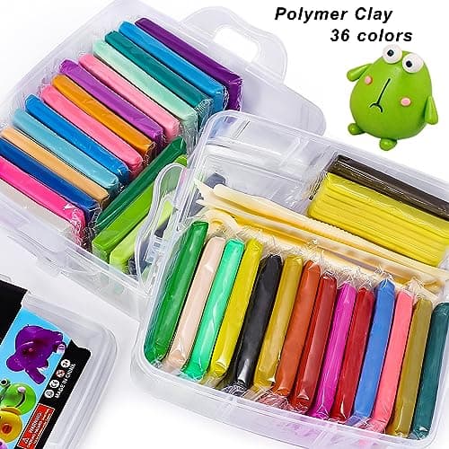 CiaraQ 36-Color Polymer Clay Oven Bake Modeling Kit for Kids & Artists - Thumbnail 2
