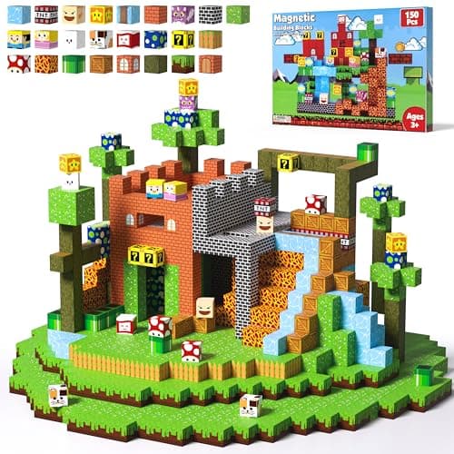 Innovakids Magnetic Blocks - 150 PCS Magnets Game-Based Building Block for Ages 3,4,5,6,7,8,9,10,11 Kids Birthday Toy Sets Present, Stacking Cubes Construction Gift for Toddlers Boys & Girls, 0.8in - Image 1