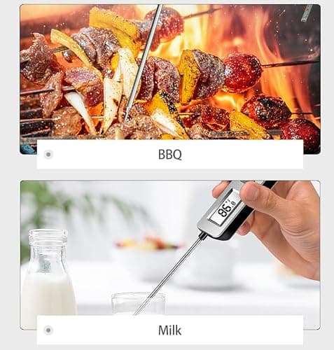 Digital Meat Thermometer, Paysean Instant Read Food Thermometer with 5.2" Probe, ±1°C High Accuracy Cooking Thermometer Auto-Off, LCD Display, for Kitchen, BBQ, Baking, Sourdough, Candy Making - Thumbnail 2