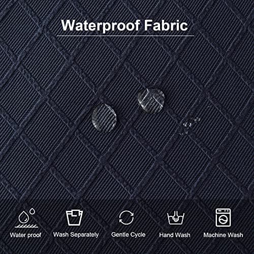 Genina Waterproof Seat Covers for Dining Room Chairs Covers Dining Chair Cover Kitchen Chair Covers (Navy Blue, 4 Pcs) - Thumbnail 5