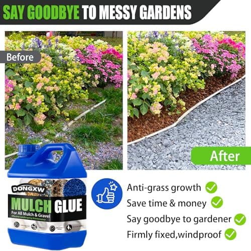 Mulch Glue for Landscaping 1.25 Gallon, Ultra Concentrated Rock Glue & Gravel Binder, Long-Lasting Non-Toxic Mulch Stabilizer, Fast-Dry Adhesive Mulch Lock for Pea Gravel, Paths, Patios & Garden Beds - Thumbnail 3