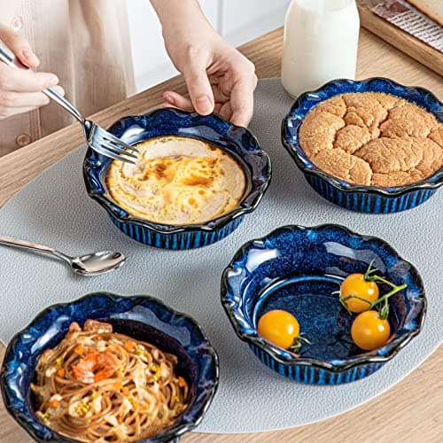 vancasso Mini Pie Pans Set of 6, 5.2 inch Ceramic Deep Dish Pie Plate for Baking Microwave & Oven Safe, Cream Colored - Thumbnail 6