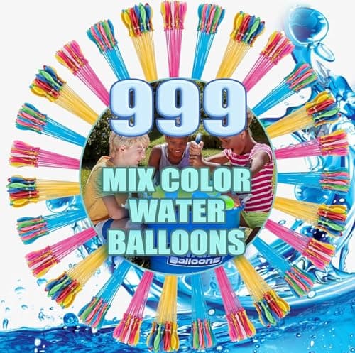 999 PCS Self Sealing Water Balloons Quick Fill, Water Balloon Yard Games Rapid Fill Kids Toys, Balloons Set Summer Splash Party Easy Quick Fun Outdoor Backyard for Swimming Pool A1