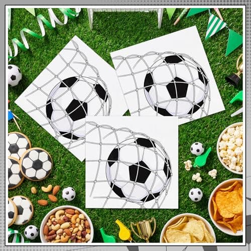NatNarr 50 Pcs Soccer Plates and Napkins Party Decorations, 7inch Disposable Birthday Party Supplies Soccer Party Favors Sports Plates and Napkins for Sports Theme Birthday Baby Shower - Thumbnail 3