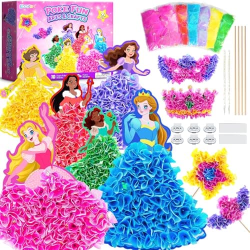Gooidea Poke Arts and Craft Kits for Girls Ages 4-9, Classical Princesses Poking Art Christmas Gift Crafting Kits, Birthday Boy Girl Toys, DIY Creative Activity for Girl Gifts Ages 4, 5, 6, 7, 8 - Image 1
