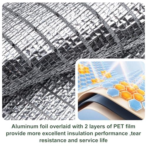 Aluminet Shade Cloth, 85% Heat Reflective Tarp for Blocking Sun with Reinforced Stainless Steel Grommets for Pergola Shade Cover, Garden, Cars, Dogs, Greenhouse, 6x8FT - Thumbnail 3