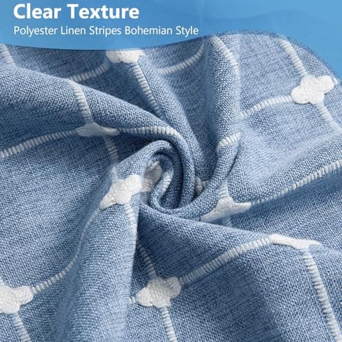VANZAVANZU 3 in 1 Shower Curtain Set, Polyester and Linen Check Shower Curtain and Liner Set with 12 Double Sided Shower Curtain Hooks, 330GSM Luxury Weighted Cloth Shower Curtains for Bathroom - Thumbnail 2