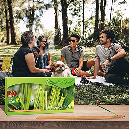 SCENTORINI Citronella Incense Sticks, 120 PCS Lemongrass Incense Sticks for Home, Outdoor, Garden, Patio Camping, Pool Side, Porches, Courtyards, Farms - Thumbnail 4