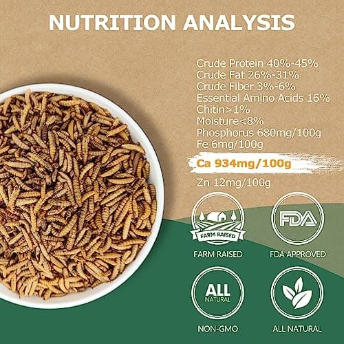 HARTOMPET Premium Dried Black Soldier Fly Larvae for Chickens - 5LB High Calcium Supplement, Molting and Laying Support, Non-GMO & High-Protein Treats, Food for Wild Birds, Ducks, Reptile | Top Grade - Thumbnail 2
