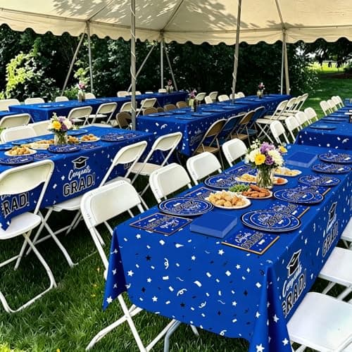 Labrostar Graduation Decorations 2026 Class of 2026 Congrats Grad Disposable Paper Plates Luncheon Napkins Cocktail Napkins Blue Graduation Party Supplies Serve 50 - Thumbnail 3
