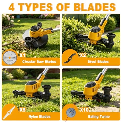 Cordless Weed Wacker for Dewalt 20V Battery, Electric Weed Eater, Weed Trimmer Battery Powered, Lawn Trimming (NO Battery Include) - Thumbnail 3