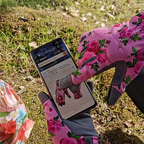 YRTSH Leather Gardening Gloves for Women, Flexible Breathable Garden Gloves,Thorn Proof Working Gloves for Weeding, Digging and Pruning, Medium, Pink - Thumbnail 3