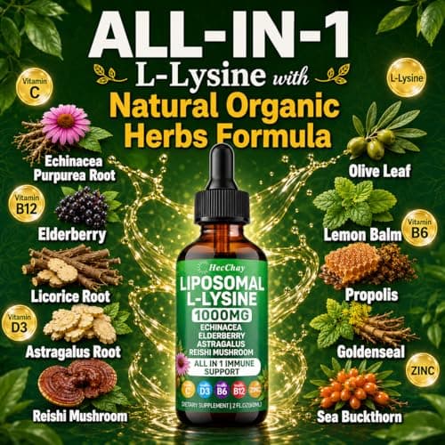 Liposomal Lysine 1000MG Liquid Drops, 16-in-1 L Lysine Supplement for Kids and Adults, Echinacea & Elderberry with Vitamin C, B6, D3, B12 & Zinc for Collagen, Lip, skin & Immune Support, 2 Pack - Thumbnail 3