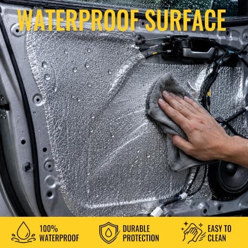 uxcell 25pcs 80mil 26.5sqft Sound Deadener Heat Insulation Mat Butyl Pad Damping Self Adhesive Deadening Material for Car Door Roof Floor Sound Barrier - Thumbnail 5
