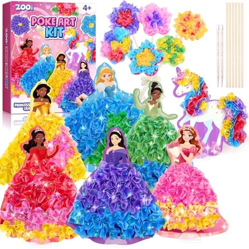 ZOOI Poke Art Kits, Arts and Crafts for Kids 4-8, Pretty Pretty Princess Game, Poke in Crafts for Kids Ages 4-8, Birthday Gifts for 4, 5, 6, 7, 8 Year Old Girl Toys Age 6-8 Art Kits - Image 1