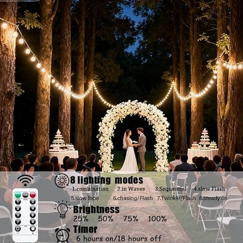 AurNyvaMay Outdoor String Lights with 20 Shatterproof Patio Deals S14 Vintage Edison Bulbs,2700K Dimmable Outdoor Lights,IP65 Waterproof LED String Lights for Outside, Patio Lights - Thumbnail 3