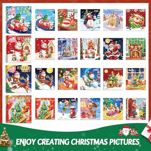 CutteeyFyry 4PCS Paint by Number Sticker Book - Christmas Crafts & Acitivity Puzzles Book for Kids Ages 4-10, Travel Toys for Road Trip & Airplane,Perfect Christmas Gifts & Basket Stuffers for Kids - Thumbnail 2