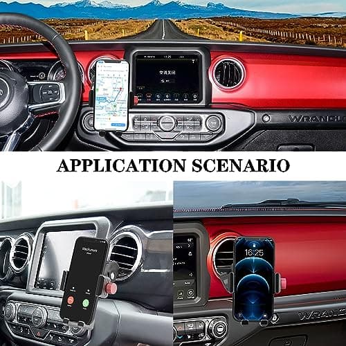 EASEORD Upgraded Phone Mount for 2018-2023 Jeep Wrangler JL & Gladiator JT & Sahara, Wrangler Air Vent 360° Rotation Cell Phone Holder Compatible iPhone Android Smartphone - Thumbnail 5