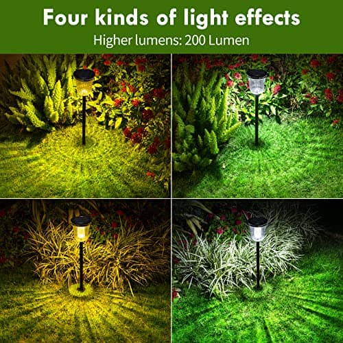 WTGEGF Solar Lights Outside Waterproof, 6 Pack 200 Lumens Super Bright Solar Pathway Lights Outdoor Waterproof with 2 Lighting Modes, Auto On/Off Outdoor Solar Lights for Yard, Walkway, Lawn - Thumbnail 5