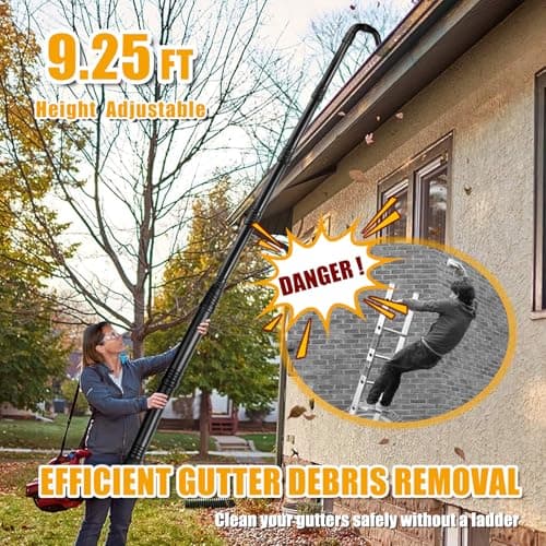 Zipcase Gutter Cleaning Kit - 9.25 ft Safe, with Reflector, Ground-Level Leaf Blower Gutter Attachment Compatible with EGO 530CFM / 580CFM / 575CFM / 650CFM/ 615CFM/LBX6000 Leaf Blowers - Thumbnail 2