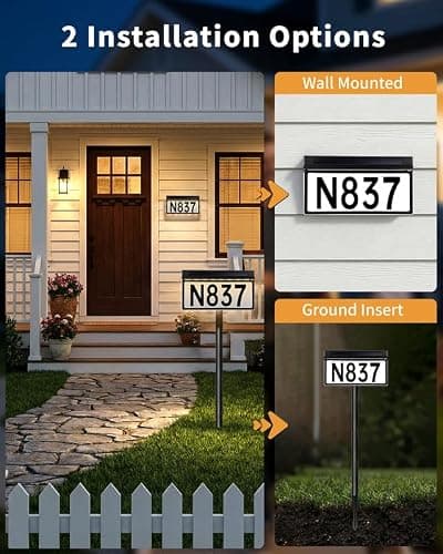 BRIMAX Solar Powered Address Sign,3 Color Modes,Upgraded Side-Lit LED Sign - Thumbnail 6