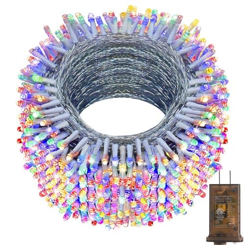 KNONEW 403ft 1000 LED String Lights Outdoor Christmas Lights 8 Modes & Timer Fairy Light Plug in Waterproof LED String Lights for Xmas Yard Tree Wedding Party Holiday Decorations (Multicolor)