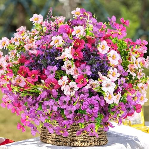 trytuny Artificial Flowers for Outdoor, UV Resistant Realistic Fake Flowers and Faux Plants for Indoor Outdoor, Garden Patio Porch Window Box Decor All Year (20pcs - Mixed Color) - Image 1