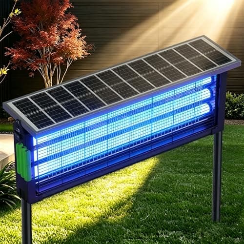 Large Solar Bug Zapper Outdoor, Rechargeable Mosquito Zapper 4000 sq.ft for Backyard, Cordless USB Charging Fly Insect Trap, Waterproof Dusk-to-Dawn Auto On/Off for Patio Garden Camping RV - Image 1