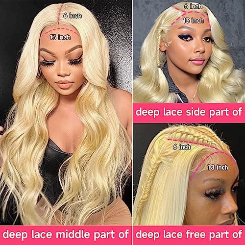 Lotulo 613 Lace Front Wig Human Hair 13x6 Transparent Lace, 613 Body Wave Lace Front Wig Human Hair, 200% Density Lace Front Wigs Pre Plucked with Natural Hairline (26 Inch) - Thumbnail 2