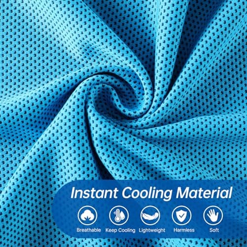 DOFOWORK Cooling Towels - 4 Pack Cooling Towels for Neck and Face, 40"x12", Microfiber Soft Breathable Cooling Towel for Hot Weather, Workout & More Activities - Thumbnail 6