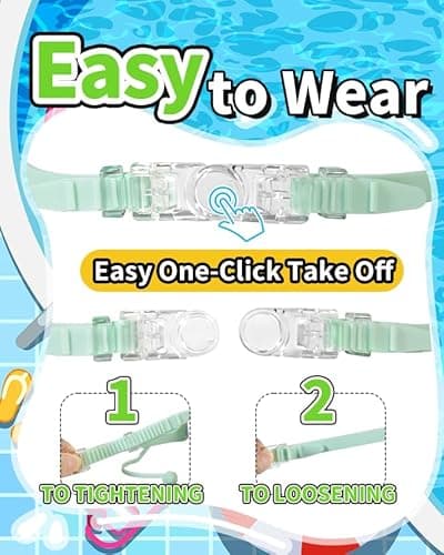 HJZSFVK Swim Goggles 2 Pack Anti-Fog Anti-UV Wide View No Leakage Swimming Goggles for Kids 3-14 with Earplugs - Thumbnail 6