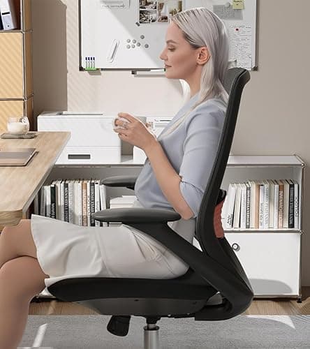 BERYTH Ergonomic Office Chair, High-Back Mesh Executive Chair with Lumbar Support & 360° Adjustable Arms, Reclining Desk Chair with Tilt Lock for Home Office, Gaming, and Work, 300lb Capacity (Black) - Thumbnail 2