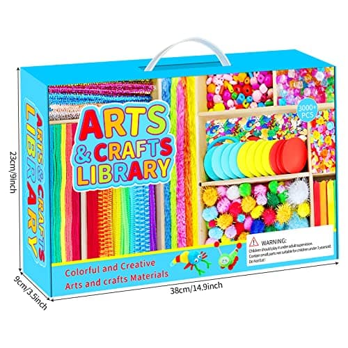 Itopstar Crafts for Kids -3000pcs+ Art Supplies Kids Art Supplies Great for School, Homeschool and Kindergarten DIY Crafting Projects-Giant Craft Box for Supplies - Thumbnail 2