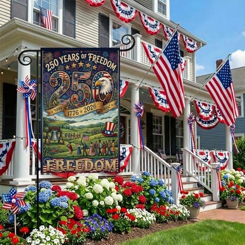 250 Anniversary Usa Garden Flag 12x18 Inch, Double-Sided 1776-2026 Commemorative 250 Anniversary Usa Flag, Outdoor Patriotic Decorations for Yard - Thumbnail 2
