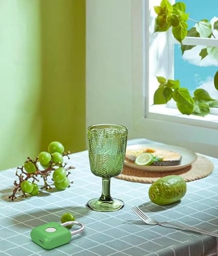 Fingerprint Padlock eLinkSmart Gym Locker Lock with Phone App iOS Watch Metal Keyless Combination Locks for Backpack Suitcase Luggage School Sports Locker Toolbox Hasp Storage Green - Thumbnail 5