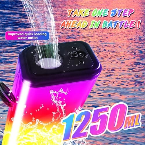 Electric Water Blaster, Powerful Water Gun with RGB Light Sound, Automatic Squirt Gun for Adults Kids, Rechargeable Battery, Up to 25 FT Range, Summer Outdoor Toys for Beach Pool Game - Thumbnail 3