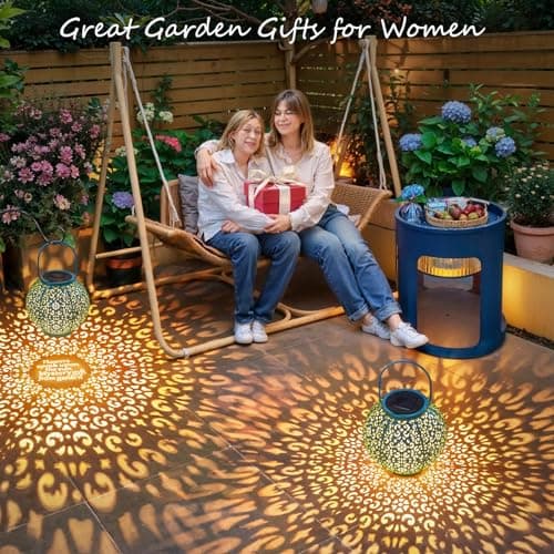 Go2garden Big Solar Outdoor Lanterns Waterproof, Gifts for Dad Mom Garden Yard Decor Lights for Patio,Balcony Party Ornaments, Birthday Mothers Day Gifts for Wife Grandma (1 Pack, Teal Blue) - Thumbnail 2