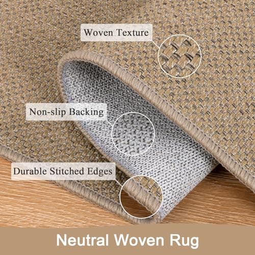 SHACOS Washable Runner Rug 3x10 ft, Woven Hallway Rug with Non Slip Rubber Backing, Indoor Outdoor Carpet Runner for Kitchen Entryway Farmhouse, Brown - Thumbnail 2