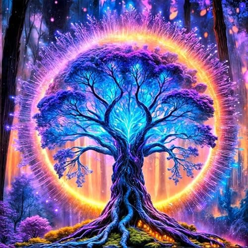 Ekuxom Tree of Life Diamond Art Kits for Adults, 5D Diamond Painting Kits for Adults Beginners, DIY Round Drill Diamonds Gem Art for Crafts Home Wall Decor 14x14inch - Image 1