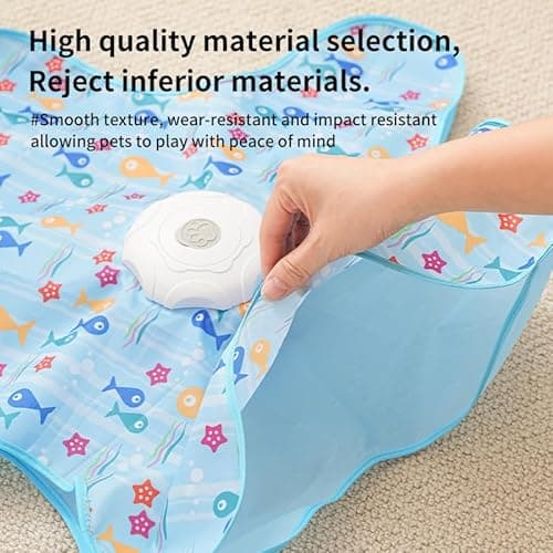 AQPU Rechargeable Automatic Cat Toy, 3-Mode Touch-Activated Interactive Toy with Random Motion, Concealed Feather & Squeaky Sound for Indoor Cats & Kittens (Yellow) - Thumbnail 2