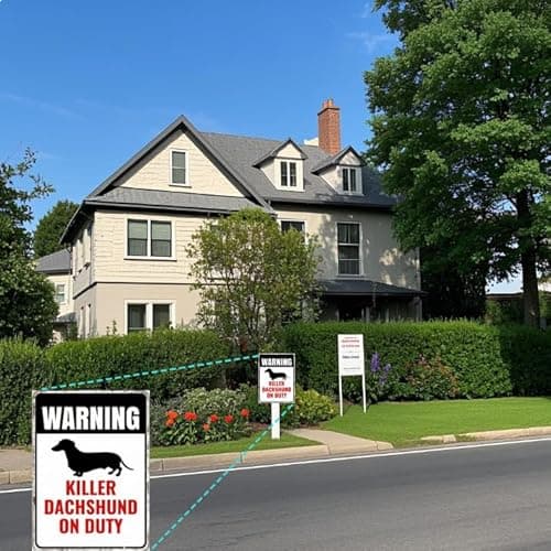 Carastora Dachshund Security Warning Sign – 8x12 Inch Vintage Metal Tin Sign, Dog Patrolled Property Decor for Home, Yard, Gate, Garage, Bar, or Fence Rustic Wall Decor - Thumbnail 2