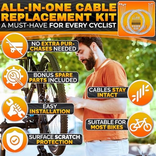 8 Pcs Bike Cable Kit - Bike Shifter Cable with 4 Brake Lines & 4 Shifter Lines, Easy Fit Stainless Steel Cables 38-Item Set - Corrosion-Resistant for Smooth Braking & Shifting on Road & Mountain Bikes - Thumbnail 5